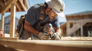 Latino trabajando en una constructora en estados unidos construcción