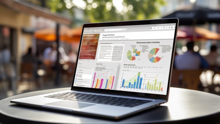 email marketing en una laptop potenciando un negocio