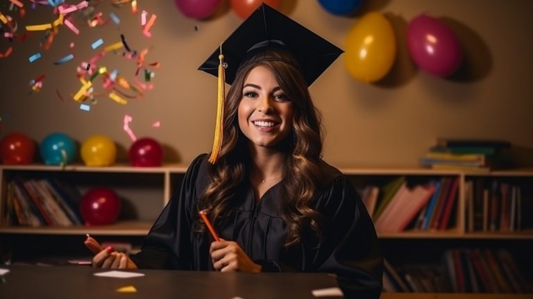 graduada celebrando el 24 de enero día internacional de la educación