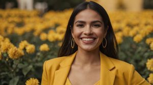 una mujer celebrando el yellow day
