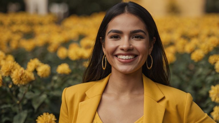 una mujer celebrando el yellow day