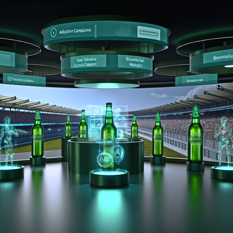 Exhibición de tecnología holográfica en soluciones avanzadas para e-commerce en un estadio