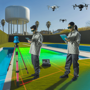 Dos profesionales usando tecnología de IA para medición precisa en campo