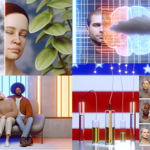 Elementos visuales representando estudios recientes sobre psicología política y social.