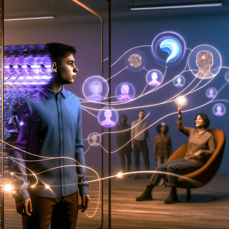 Joven observando cómo los mapas psicológicos afectan la seguridad y confianza personal