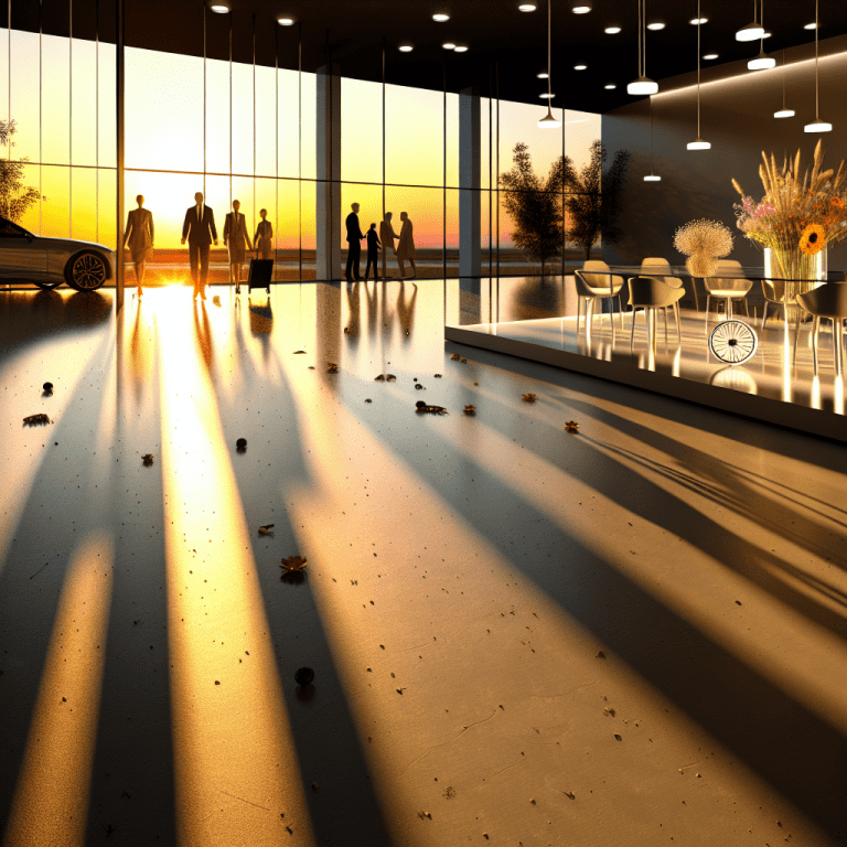 Escena realista al atardecer mostrando la calidad de tus renders en Enscape con personas y decoración de interiores moderna.