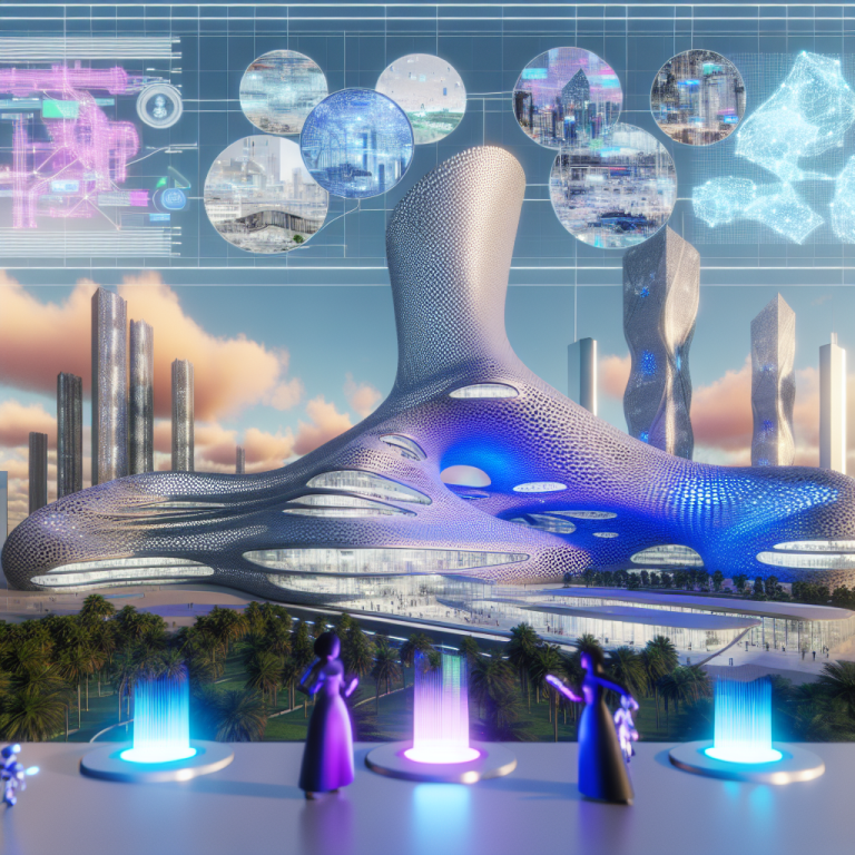 Diseño de edificio futurista ilustrando arquitectura paramétrica con herramientas tecnológicas avanzadas