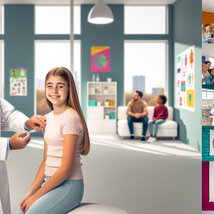 Adolescente recibe vacuna como parte de la prevención para mejorar su salud en clínica moderna