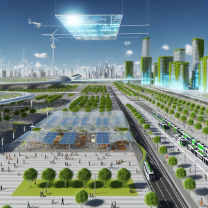 Vista futurista de construcción efectiva de ciudades verdes con infraestructura ecológica