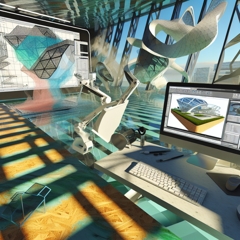 Trabajo con Revit y Enscape en un estudio de diseño CAD moderno.