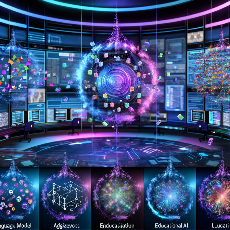 Representación visual de los principales modelos de lenguaje del mercado actual en un entorno futurista.