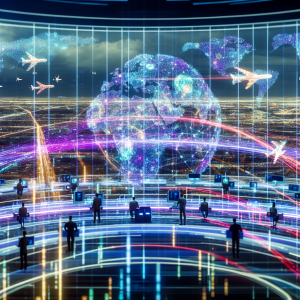 Personas analizando y optimizando la interacción efectiva con datos estratégicos en sala de control digital.