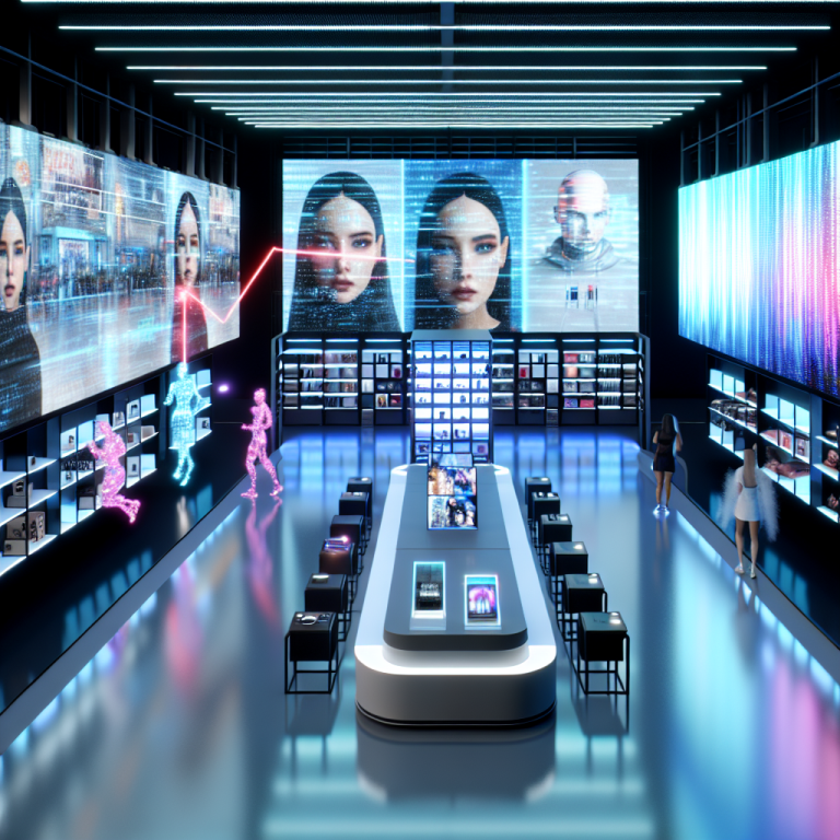Futurista tienda digital mejora publicidad y experiencia del usuario con IA