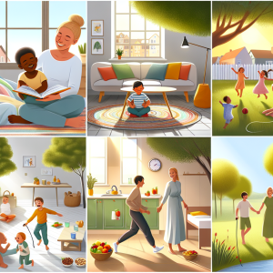 Actividades cotidianas para mejorar la salud cerebral en niños y adultos, como leer y jugar