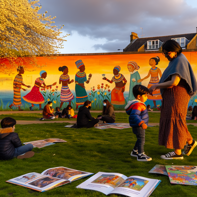 Promoviendo la salud mental en contextos culturales diversos al aire libre con arte mural colorido