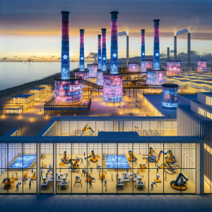 Catalunya Innovación impulsa sectores digital y audiovisual en centro futurista con luces LED