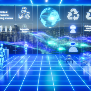 Holograma de ciudad futurista con tecnología de integración de datos en marketing salud