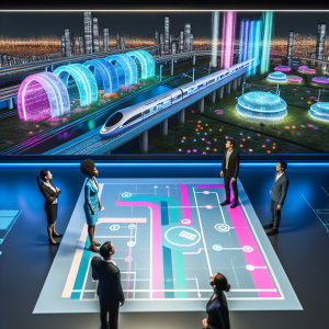 Equipo de arquitectos evaluando una maqueta de ciudad inteligente con beneficios de la IPD