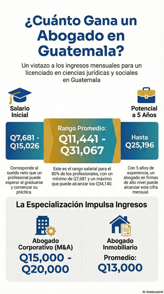 Infografía de cuanto gana un abogado en guatemala